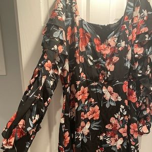Missguided Plus Floral Square Neck Dress